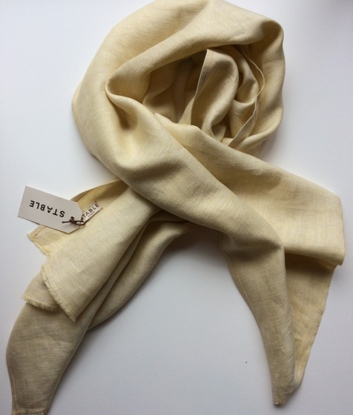STABLE Butter Irish Linen Single Large Scarf